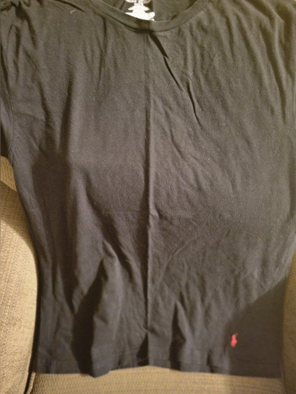 Polo by Ralph Lauren Black Tee with White Logo Print